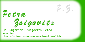 petra zsigovits business card
